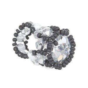 MARIA CALDERARA Beaded Crystal Statement Ring Women METALLIC Rings
